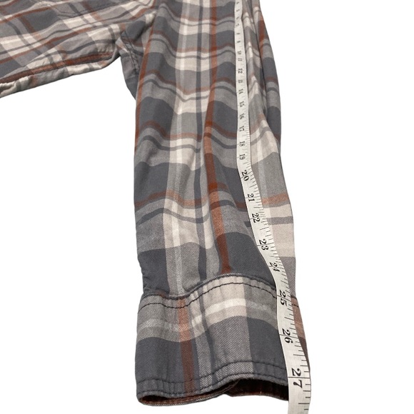 Gander Mountain Guide Series Gray White Orange Flannel Shirt Size 2XL - Picture 7 of 10